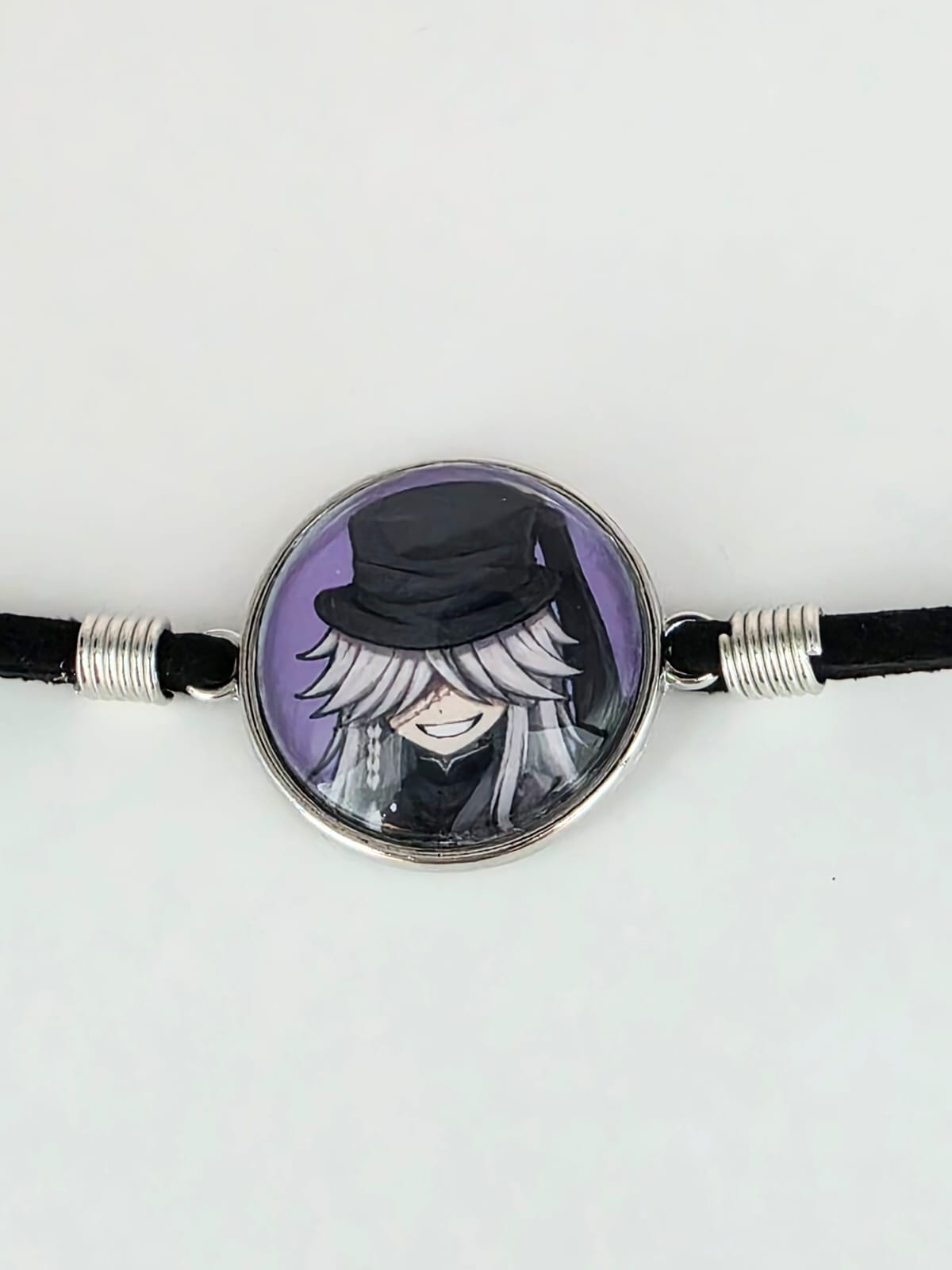 Black Butler (kuroshitsuji) Inspired Undertaker 20mm Faux Suede Adjustable Bracelet