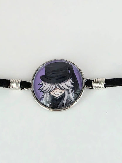 Black Butler (kuroshitsuji) Inspired Undertaker 20mm Faux Suede Adjustable Bracelet