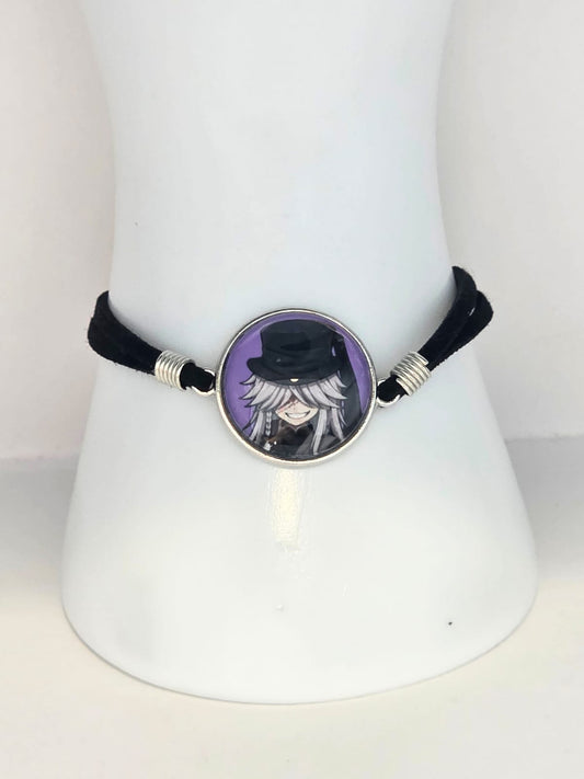 Black Butler (kuroshitsuji) Inspired Undertaker 20mm Faux Suede Adjustable Bracelet