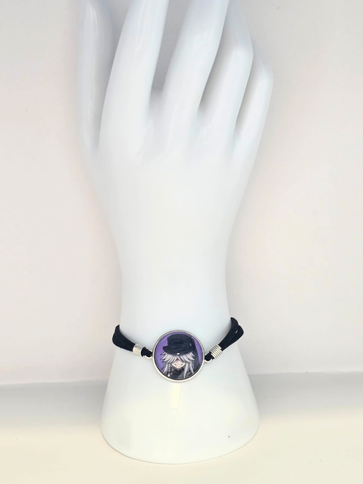 Black Butler (kuroshitsuji) Inspired Undertaker 20mm Faux Suede Adjustable Bracelet