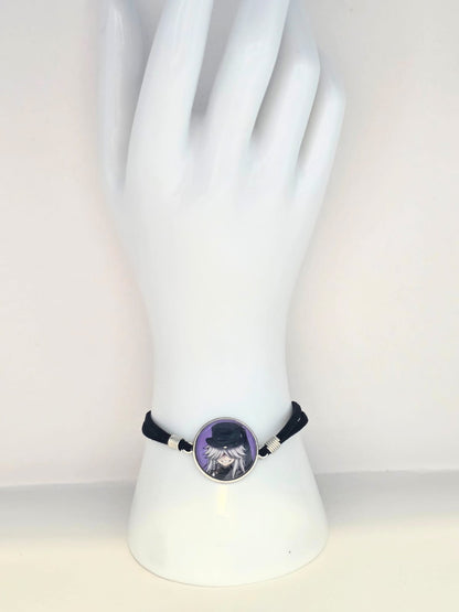 Black Butler (kuroshitsuji) Inspired Undertaker 20mm Faux Suede Adjustable Bracelet