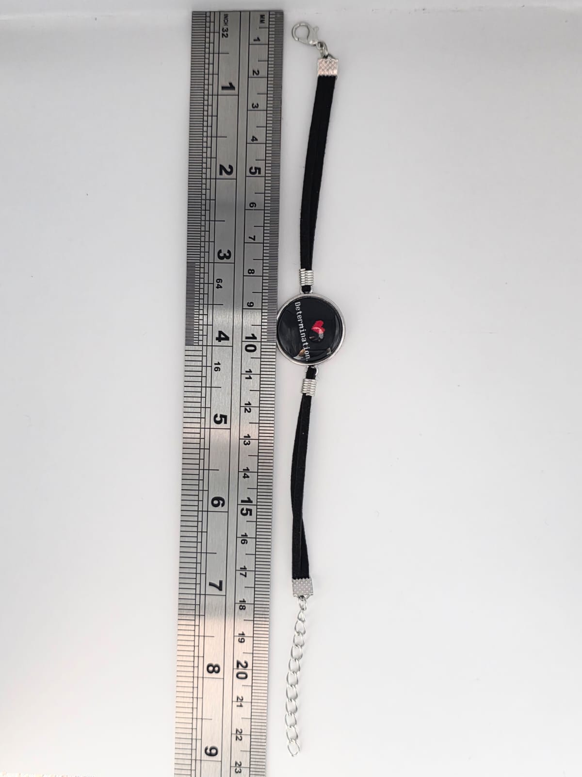 Undertale Inspired Determination 20mm Faux Suede Adjustable Bracelet