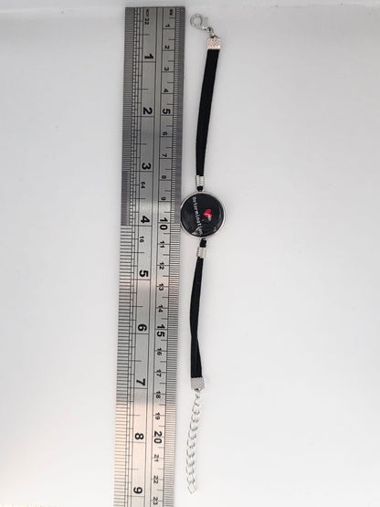 Undertale Inspired Determination 20mm Faux Suede Adjustable Bracelet
