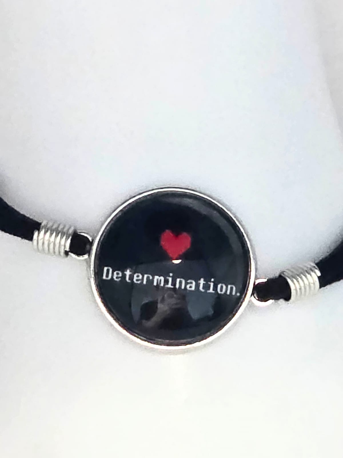 Undertale Inspired Determination 20mm Faux Suede Adjustable Bracelet
