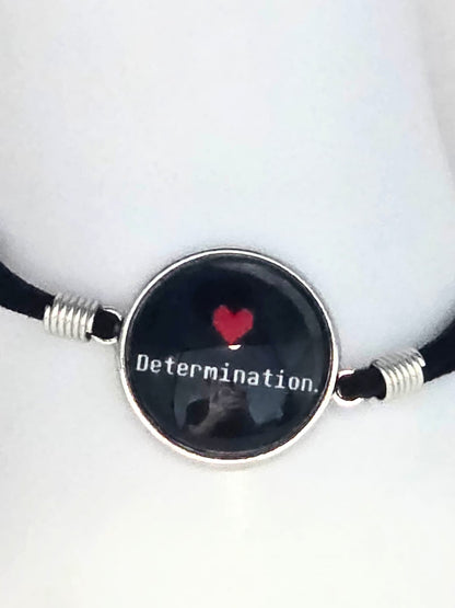 Undertale Inspired Determination 20mm Faux Suede Adjustable Bracelet