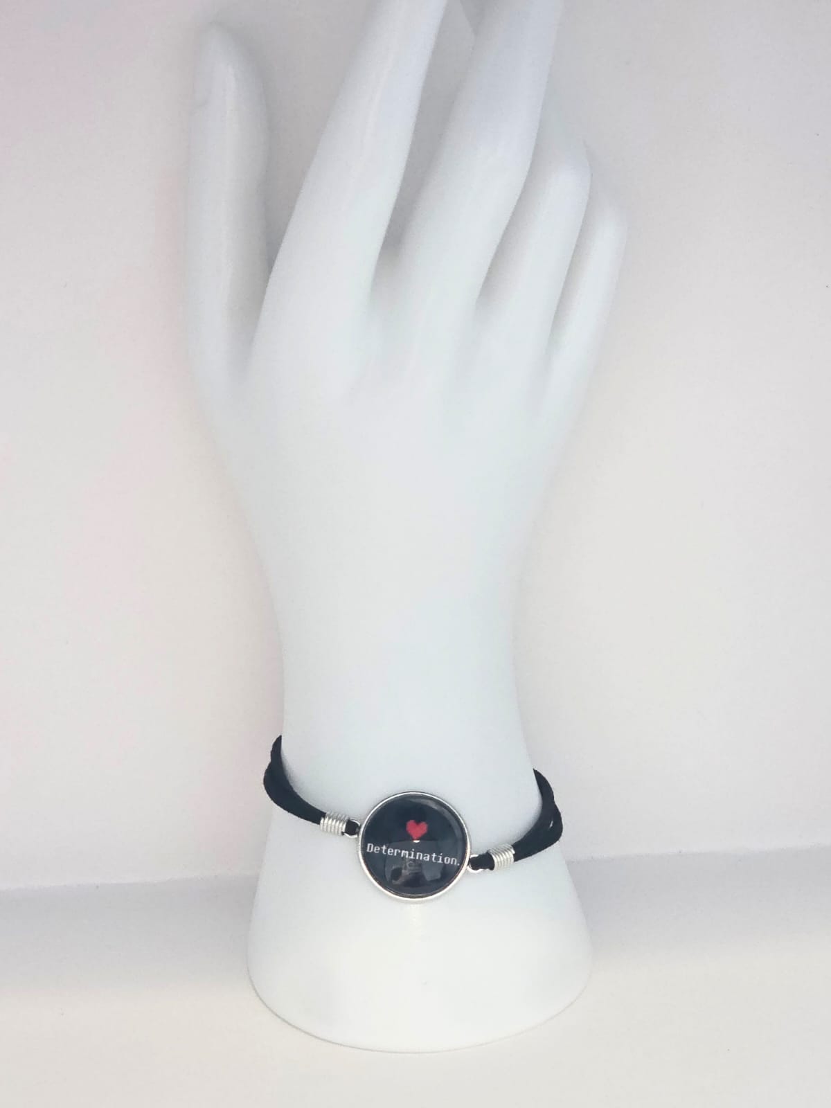 Undertale Inspired Determination 20mm Faux Suede Adjustable Bracelet