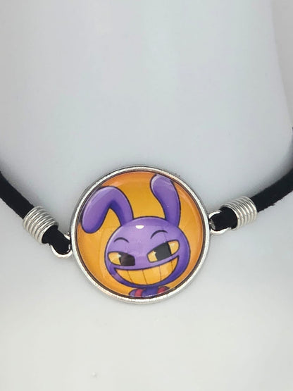 The Amazing Digital Circus Inspired Jax 20mm Faux Suede Adjustable Bracelet