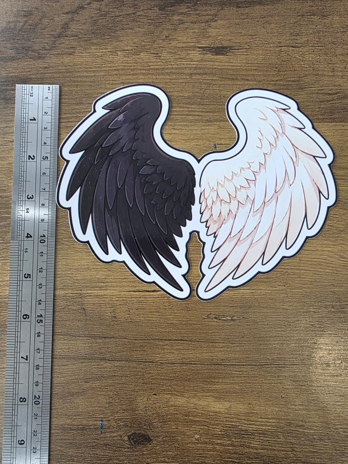 Good Omens Inspired Split Wings Glossy Die Cut Sticker | 2 Sizes Available