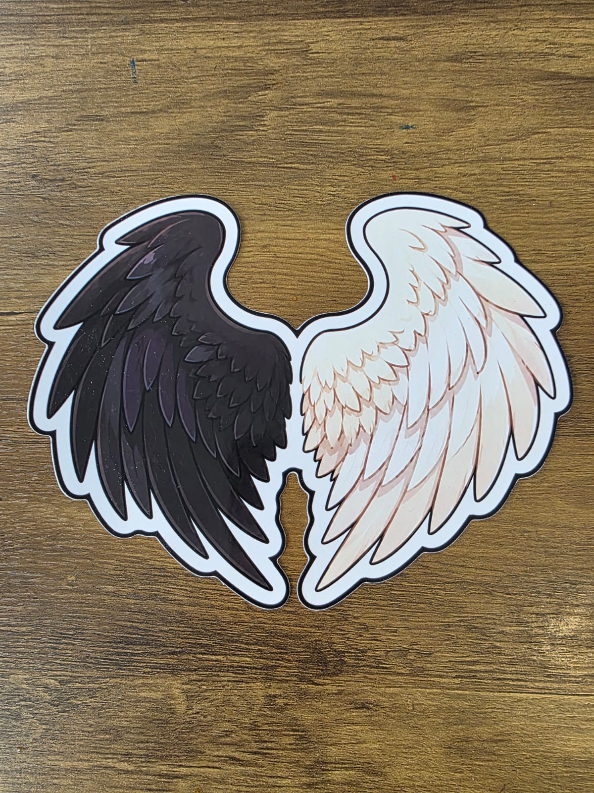 Good Omens Inspired Split Wings Glossy Die Cut Sticker | 2 Sizes Available