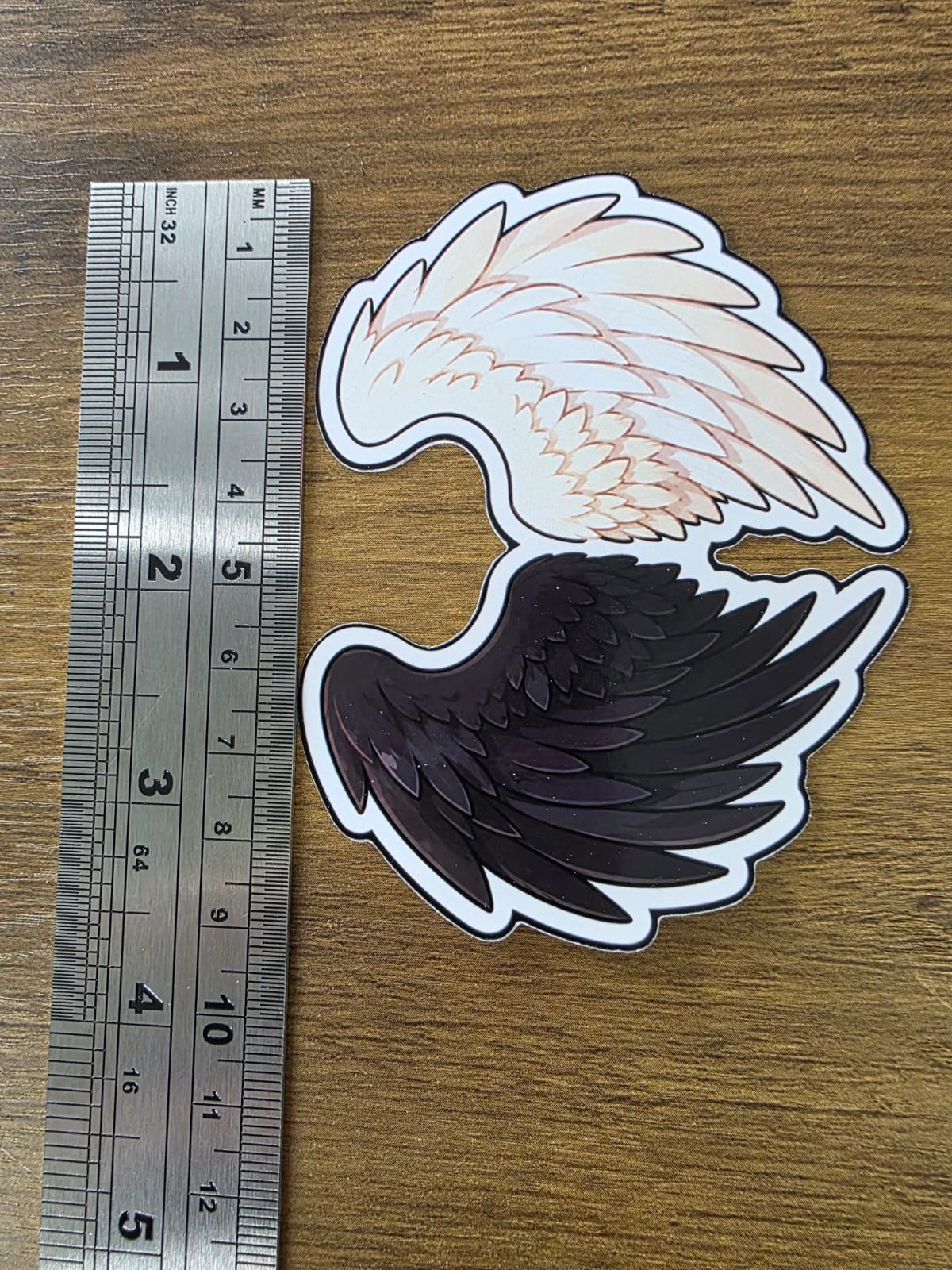 Good Omens Inspired Split Wings Glossy Die Cut Sticker | 2 Sizes Available