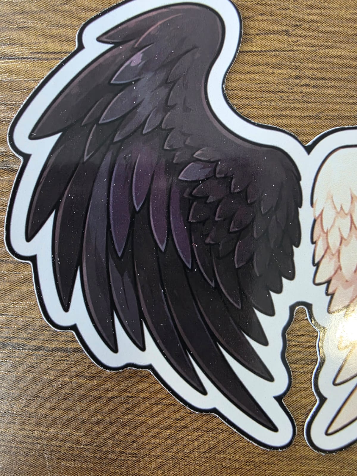 Good Omens Inspired Split Wings Glossy Die Cut Sticker | 2 Sizes Available