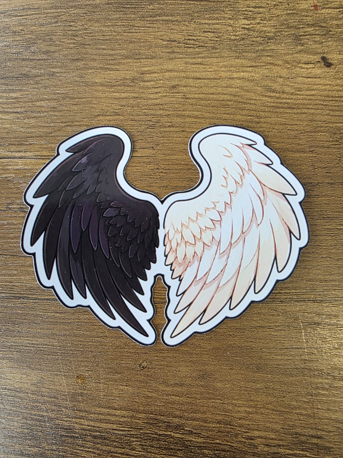 Good Omens Inspired Split Wings Glossy Die Cut Sticker | 2 Sizes Available