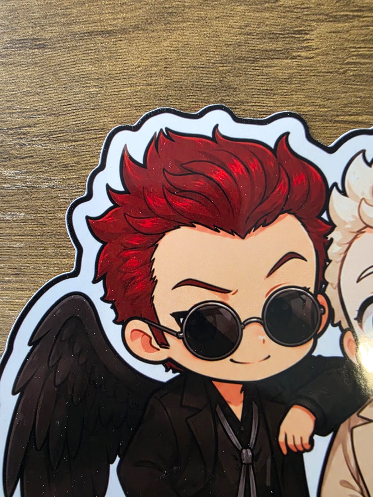 Good Omens Inspired Crowley & Aziraphale Glossy Die Cut Sticker | 2 Sizes Available