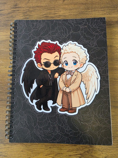 Good Omens Inspired Crowley & Aziraphale Glossy Die Cut Sticker | 2 Sizes Available