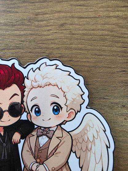 Good Omens Inspired Crowley & Aziraphale Glossy Die Cut Sticker | 2 Sizes Available