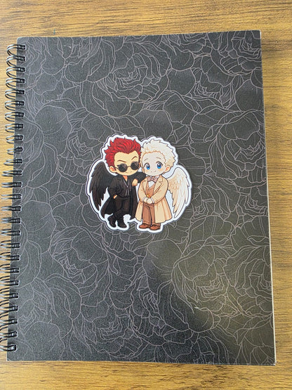 Good Omens Inspired Crowley & Aziraphale Glossy Die Cut Sticker | 2 Sizes Available
