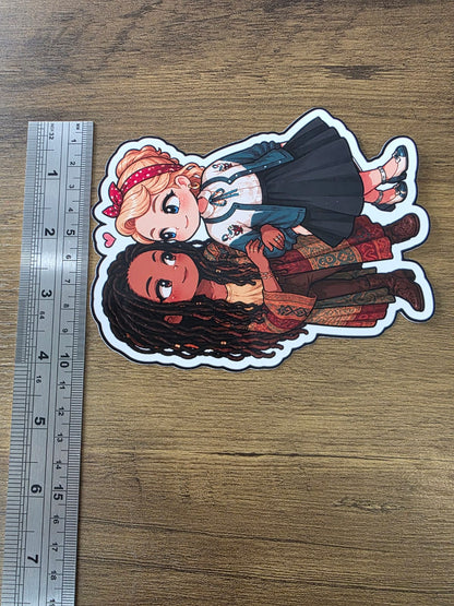 Good Omens Inspired Nina & Maggie Glossy Die Cut Sticker | 2 Sizes Available