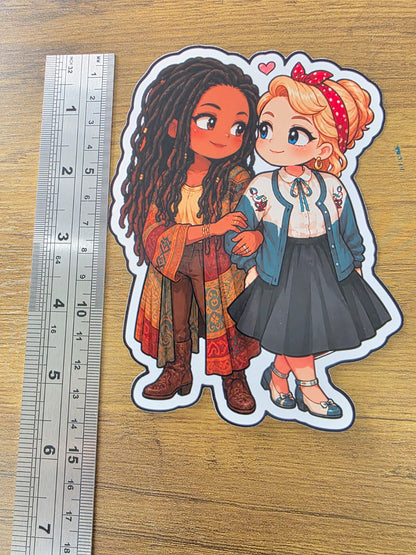 Good Omens Inspired Nina & Maggie Glossy Die Cut Sticker | 2 Sizes Available