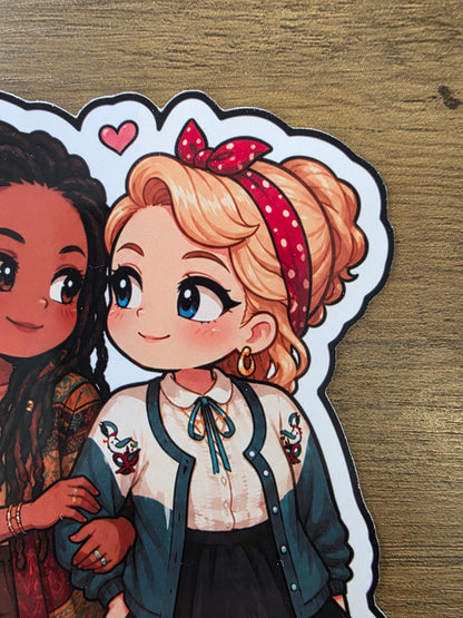 Good Omens Inspired Nina & Maggie Glossy Die Cut Sticker | 2 Sizes Available