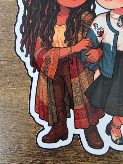 Good Omens Inspired Nina & Maggie Glossy Die Cut Sticker | 2 Sizes Available