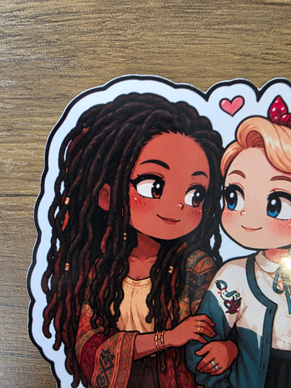 Good Omens Inspired Nina & Maggie Glossy Die Cut Sticker | 2 Sizes Available