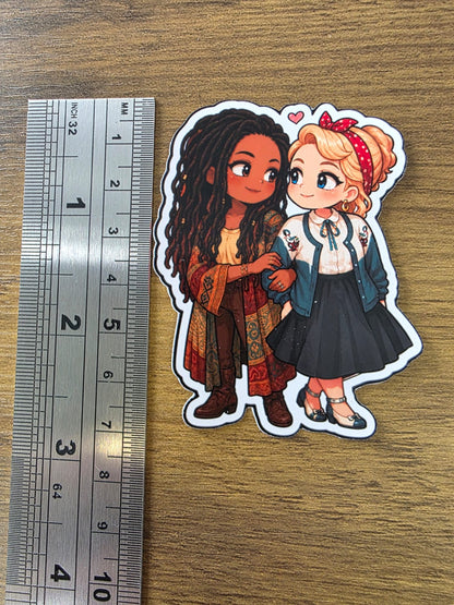 Good Omens Inspired Nina & Maggie Glossy Die Cut Sticker | 2 Sizes Available