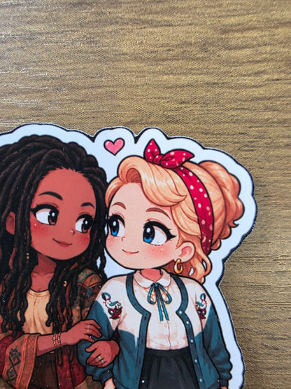 Good Omens Inspired Nina & Maggie Glossy Die Cut Sticker | 2 Sizes Available