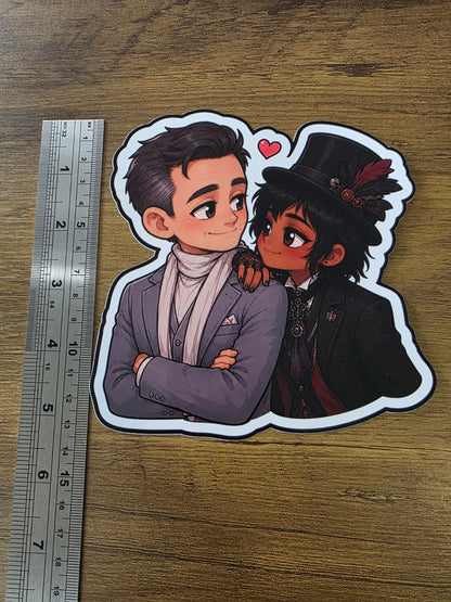 Good Omens Inspired Angel Gabriel & Beelzebub Glossy Die Cut Sticker | 2 Sizes Available