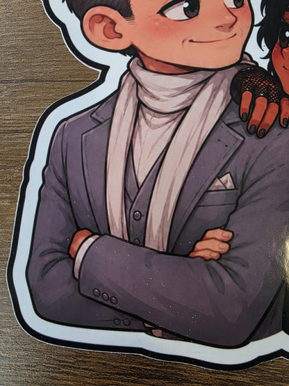 Good Omens Inspired Angel Gabriel & Beelzebub Glossy Die Cut Sticker | 2 Sizes Available