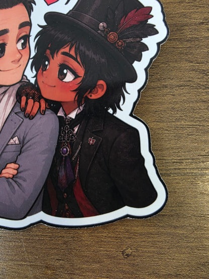 Good Omens Inspired Angel Gabriel & Beelzebub Glossy Die Cut Sticker | 2 Sizes Available