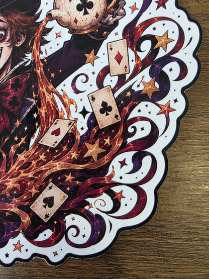 Alice in Wonderland Inspired Hatter Tea Glossy Die Cut Sticker | 2 Sizes Available