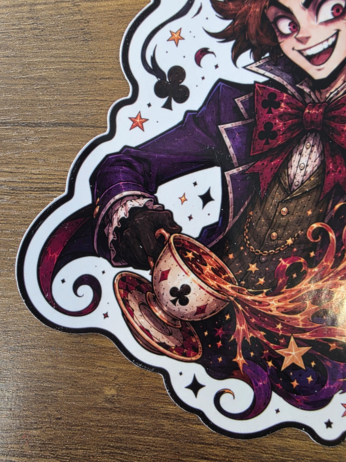 Alice in Wonderland Inspired Hatter Tea Glossy Die Cut Sticker | 2 Sizes Available