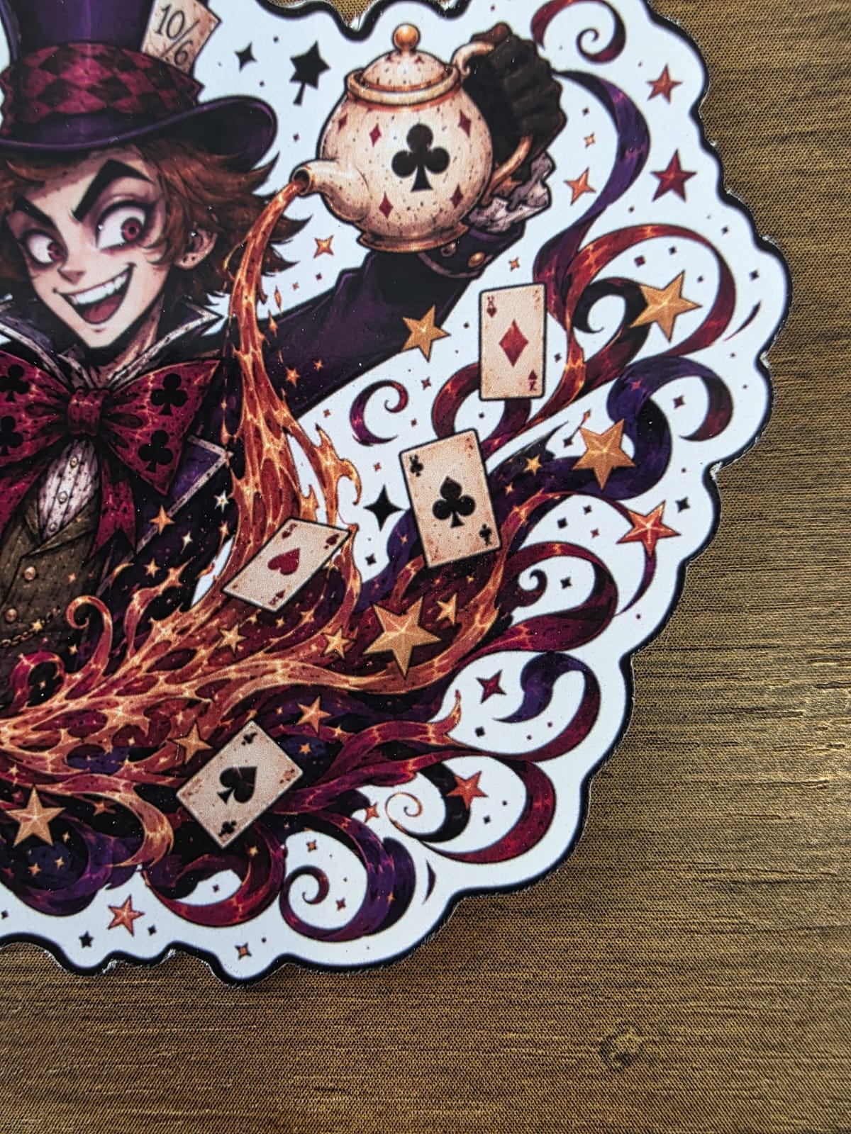 Alice in Wonderland Inspired Hatter Tea Glossy Die Cut Sticker | 2 Sizes Available