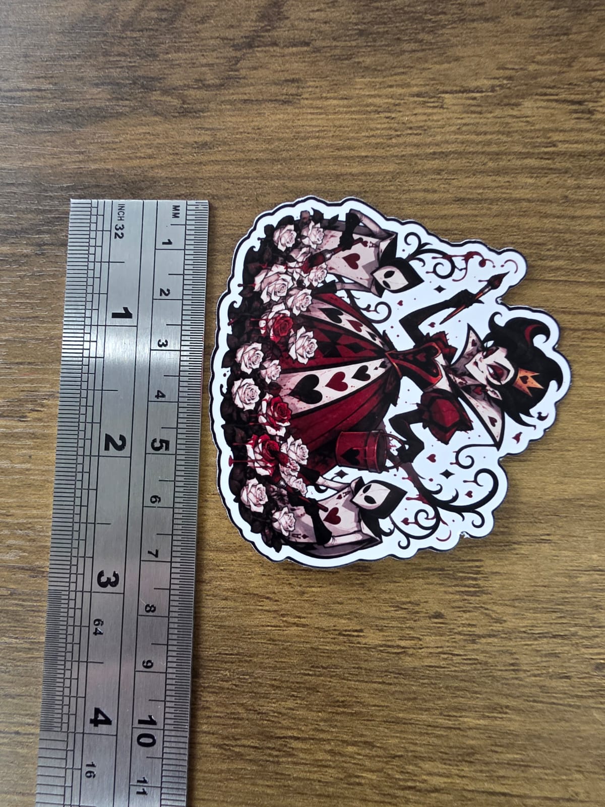 Alice in Wonderland Inspired Queen of Hearts Painting Roses Glossy Die Cut Sticker | 2 Sizes Available