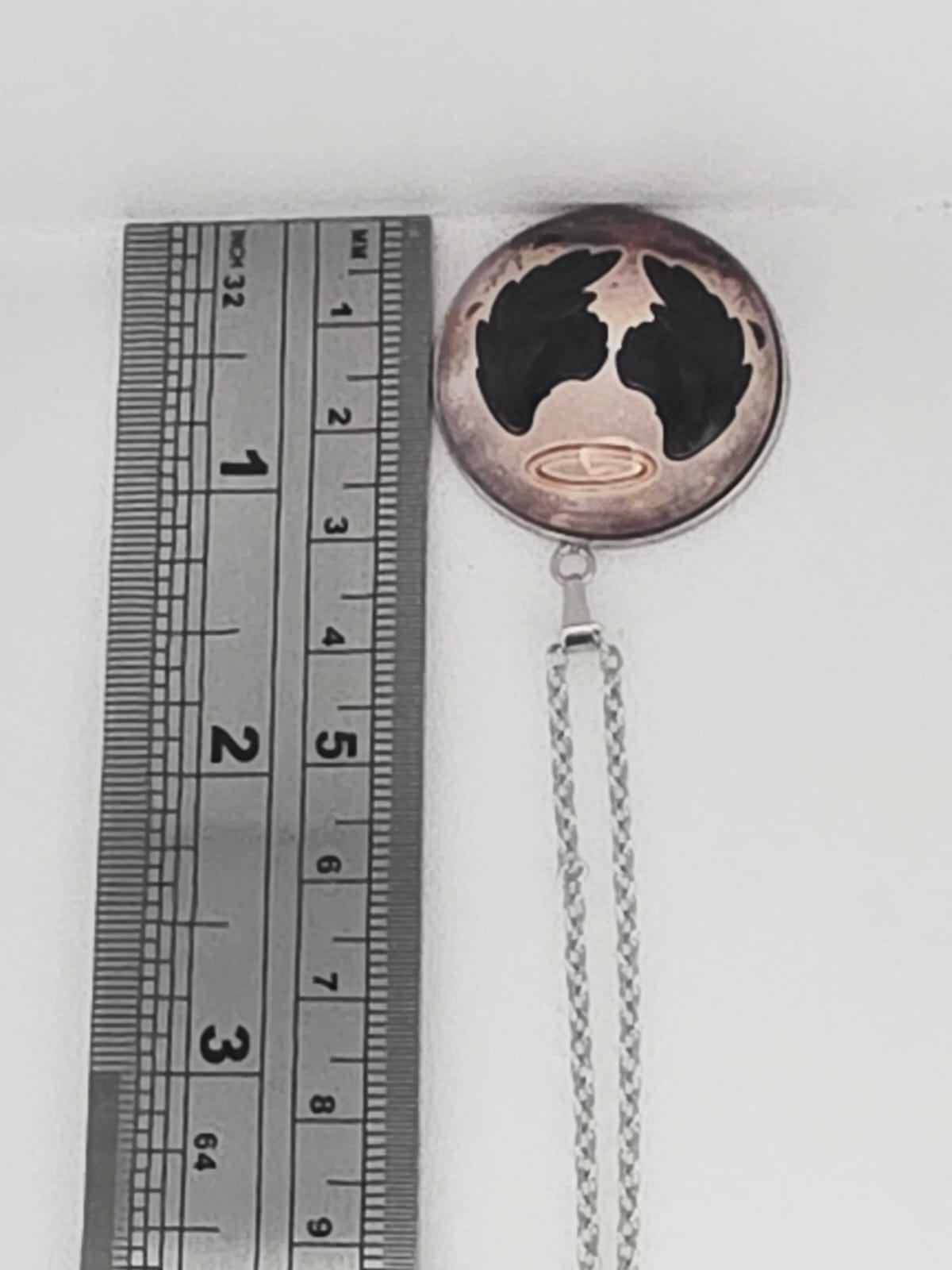 Good Omens Inspired Halo Demon Wings 30mm Pendant Stainless Steel 20 Inch Necklace