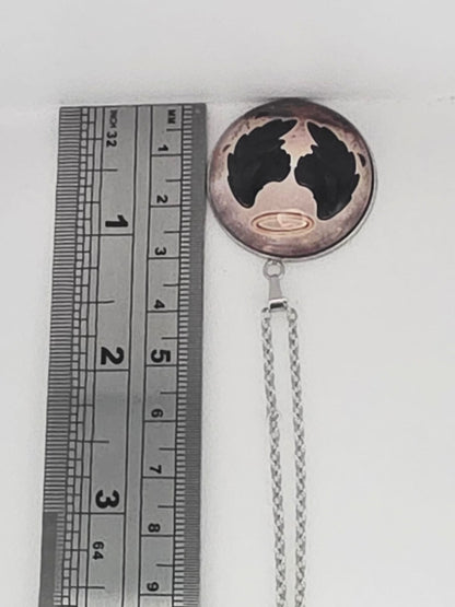 Good Omens Inspired Halo Demon Wings 30mm Pendant Stainless Steel 20 Inch Necklace