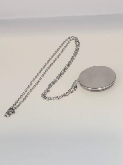 Good Omens Inspired Halo Demon Wings 30mm Pendant Stainless Steel 20 Inch Necklace