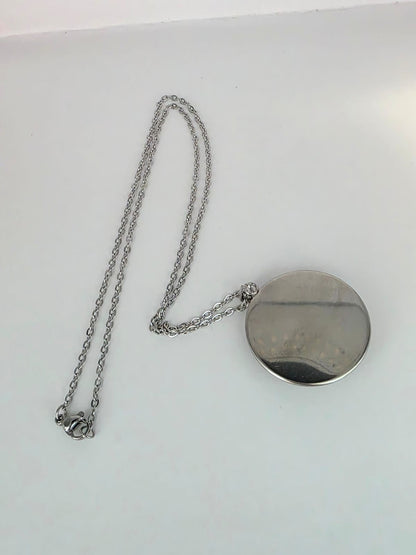 Good Omens Inspired Crowley's Bentley 30mm Pendant Stainless Steel 20 Inch Necklace