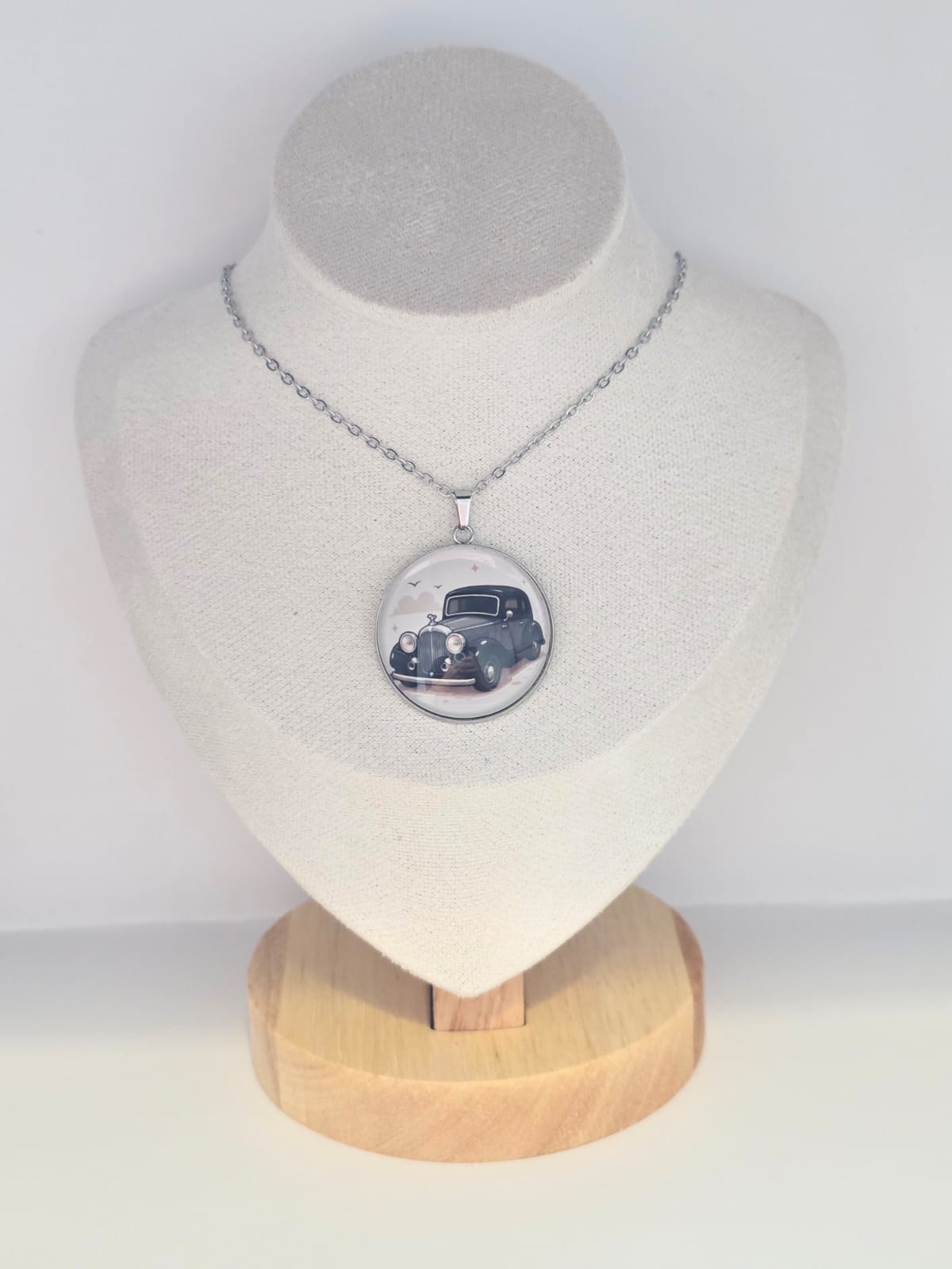 Good Omens Inspired Crowley's Bentley 30mm Pendant Stainless Steel 20 Inch Necklace
