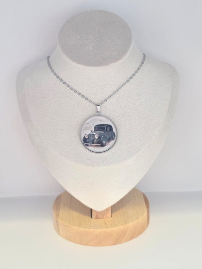 Good Omens Inspired Crowley's Bentley 30mm Pendant Stainless Steel 20 Inch Necklace
