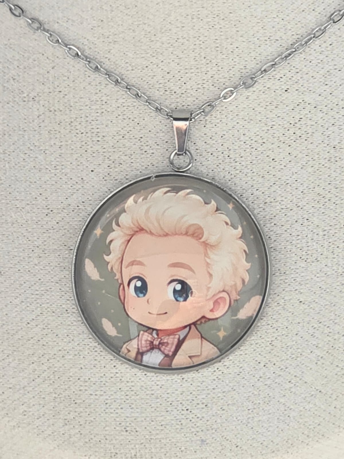 Good Omens Inspired Aziraphale 30mm Pendant Stainless Steel 20 Inch Necklace