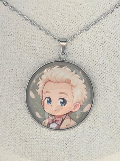 Good Omens Inspired Aziraphale 30mm Pendant Stainless Steel 20 Inch Necklace
