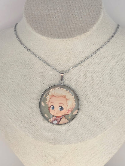 Good Omens Inspired Aziraphale 30mm Pendant Stainless Steel 20 Inch Necklace
