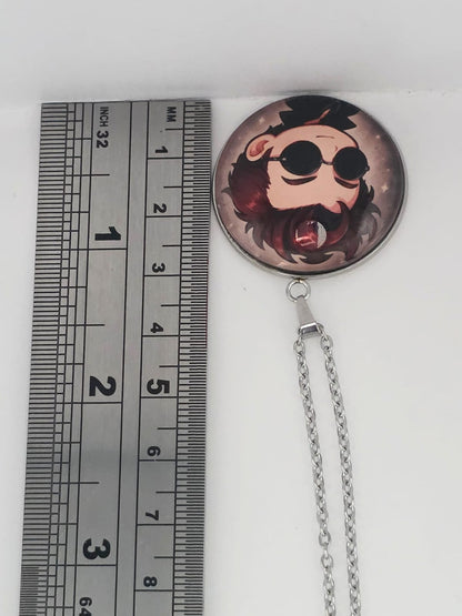 Good Omens Inspired Crowley 30mm Pendant Stainless Steel 20 Inch Necklace