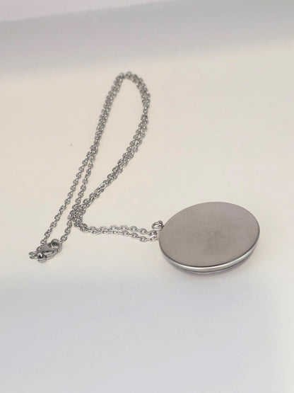 Good Omens Inspired Crowley 30mm Pendant Stainless Steel 20 Inch Necklace