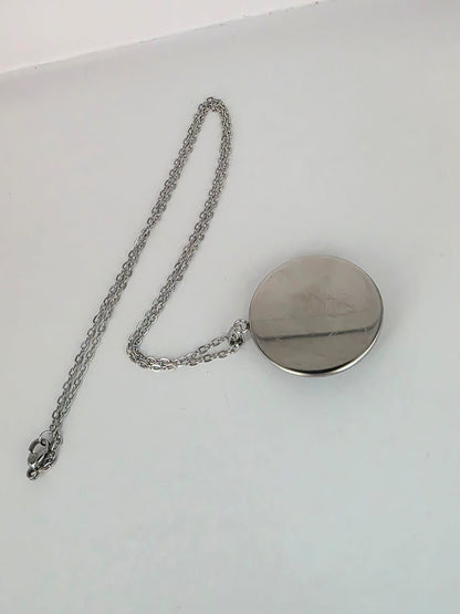 Good Omens Inspired Flaming Sword 30mm Pendant Stainless Steel 20 Inch Necklace