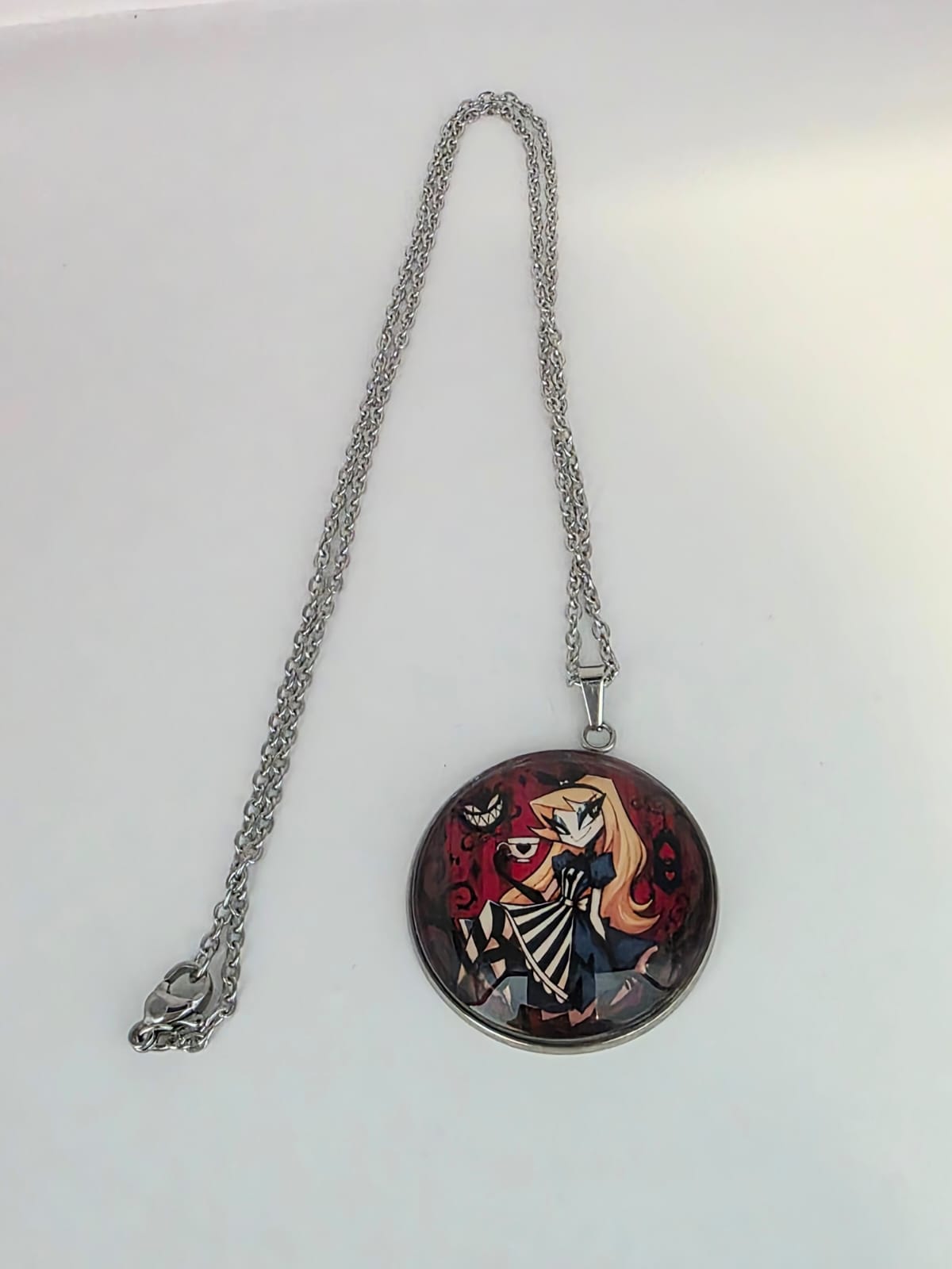 Alice in Wonderland Inspired Alice 30mm Pendant Stainless Steel 20 Inch Necklace