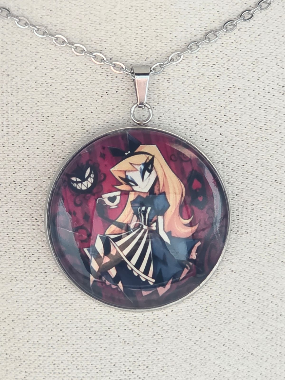 Alice in Wonderland Inspired Alice 30mm Pendant Stainless Steel 20 Inch Necklace