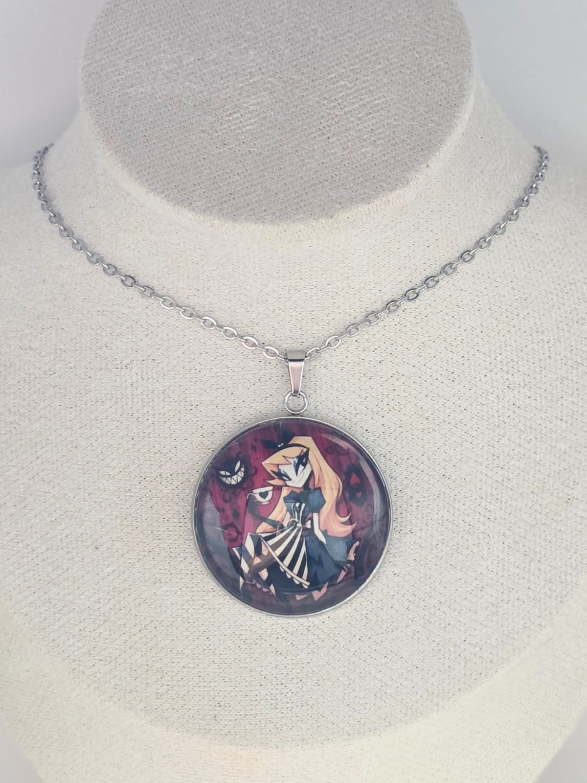 Alice in Wonderland Inspired Alice 30mm Pendant Stainless Steel 20 Inch Necklace