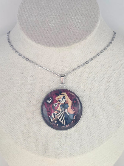 Alice in Wonderland Inspired Alice 30mm Pendant Stainless Steel 20 Inch Necklace